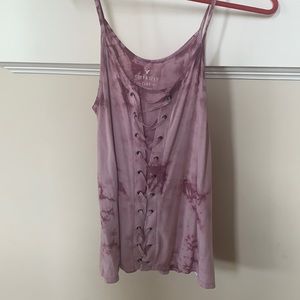 American eagle- pink tie dyed flowy tank